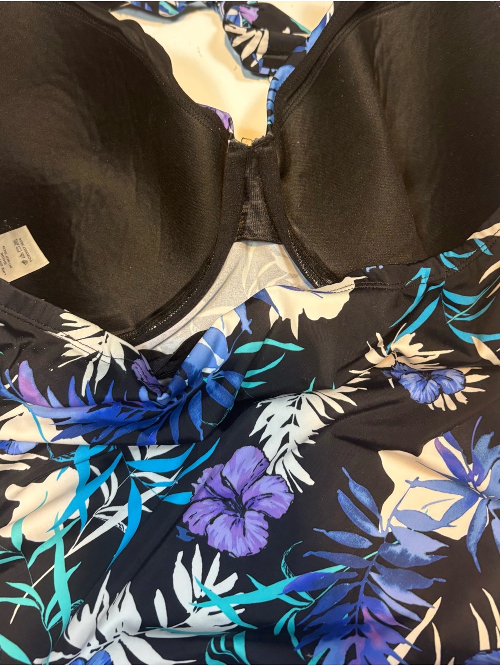 Swimsuits for All Adjustable Underwire Tankini purple floral side ties 18 - Picture 5 of 13